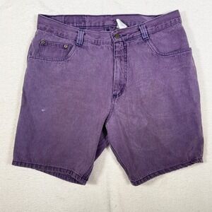 Vintage Gitano Purple Denim Jean Shorts Men 38x8 100% Cotton Relaxed Fit 90s Y2K
